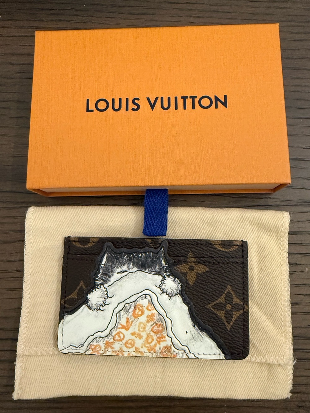 Louis Vuitton Cat Nap Monogram Canvas Card Holder Wallet Catogram M15155